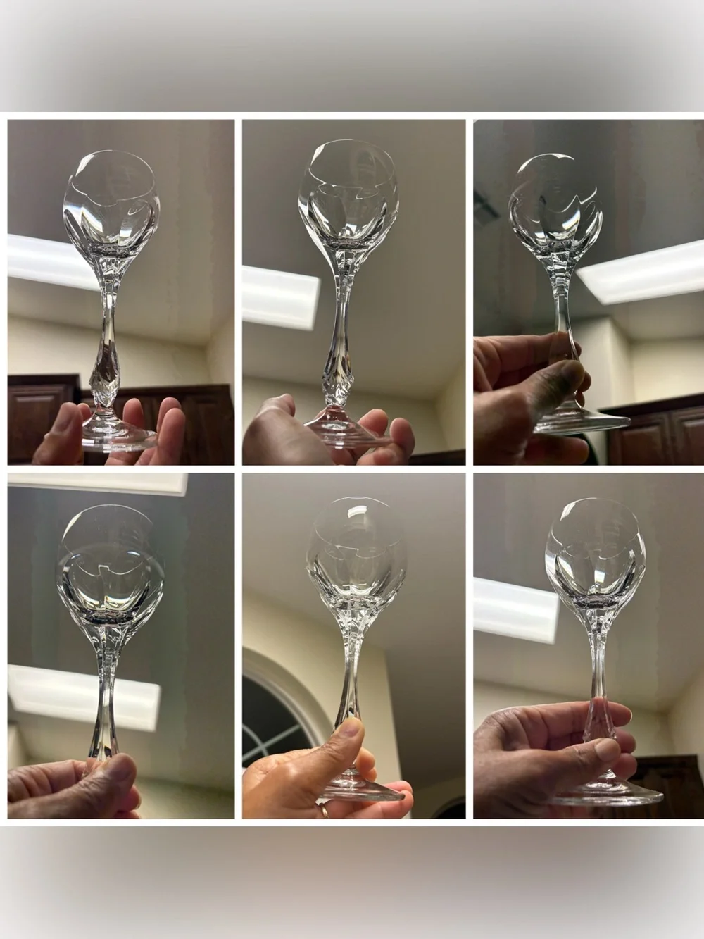 Crystal Cut Wine Glasses - Clear Stemware Set
